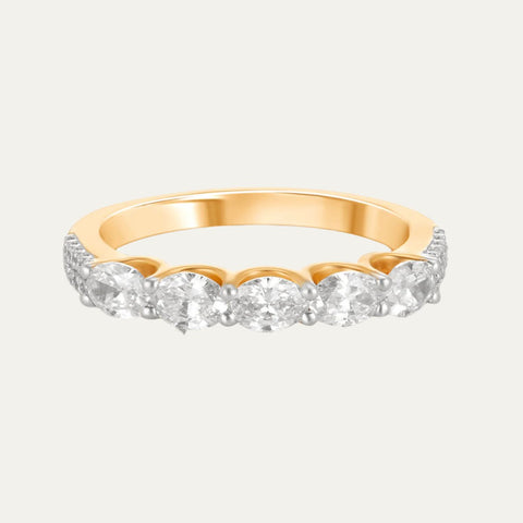 lab grown diamond golden oval eternity band