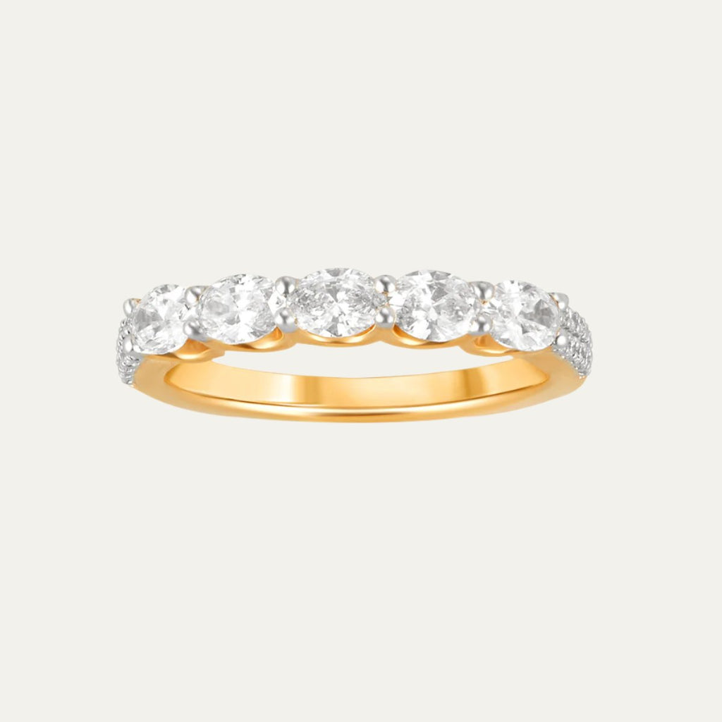 diamond jewellery golden oval eternity band