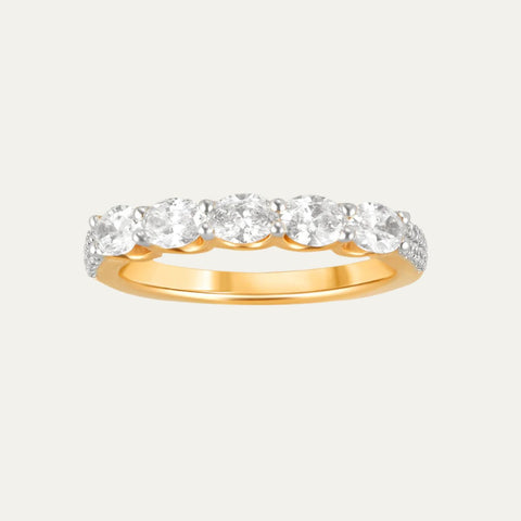 diamond jewellery golden oval eternity band