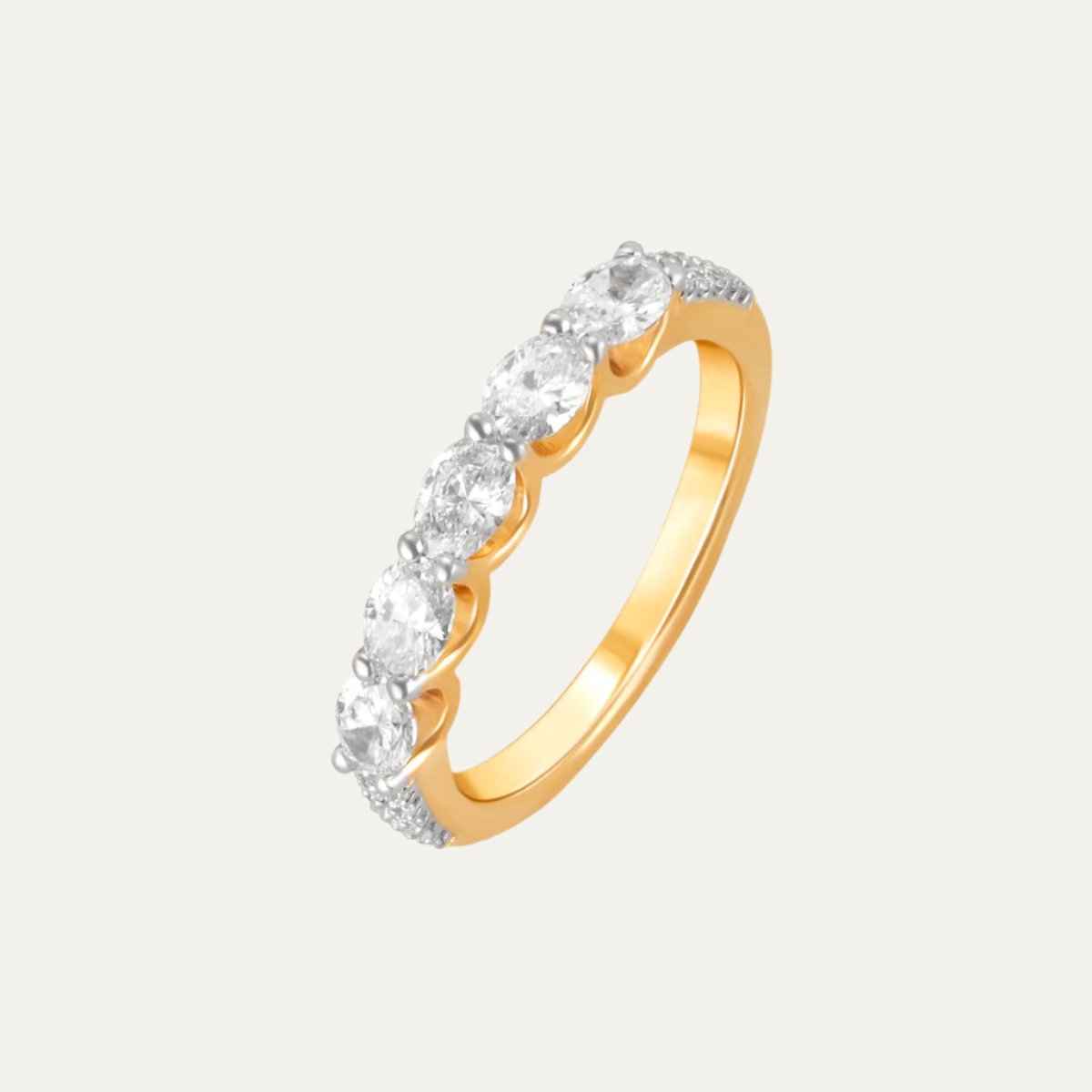 Aukera Lab Grown Diamonds-Golden Oval Eternity Band