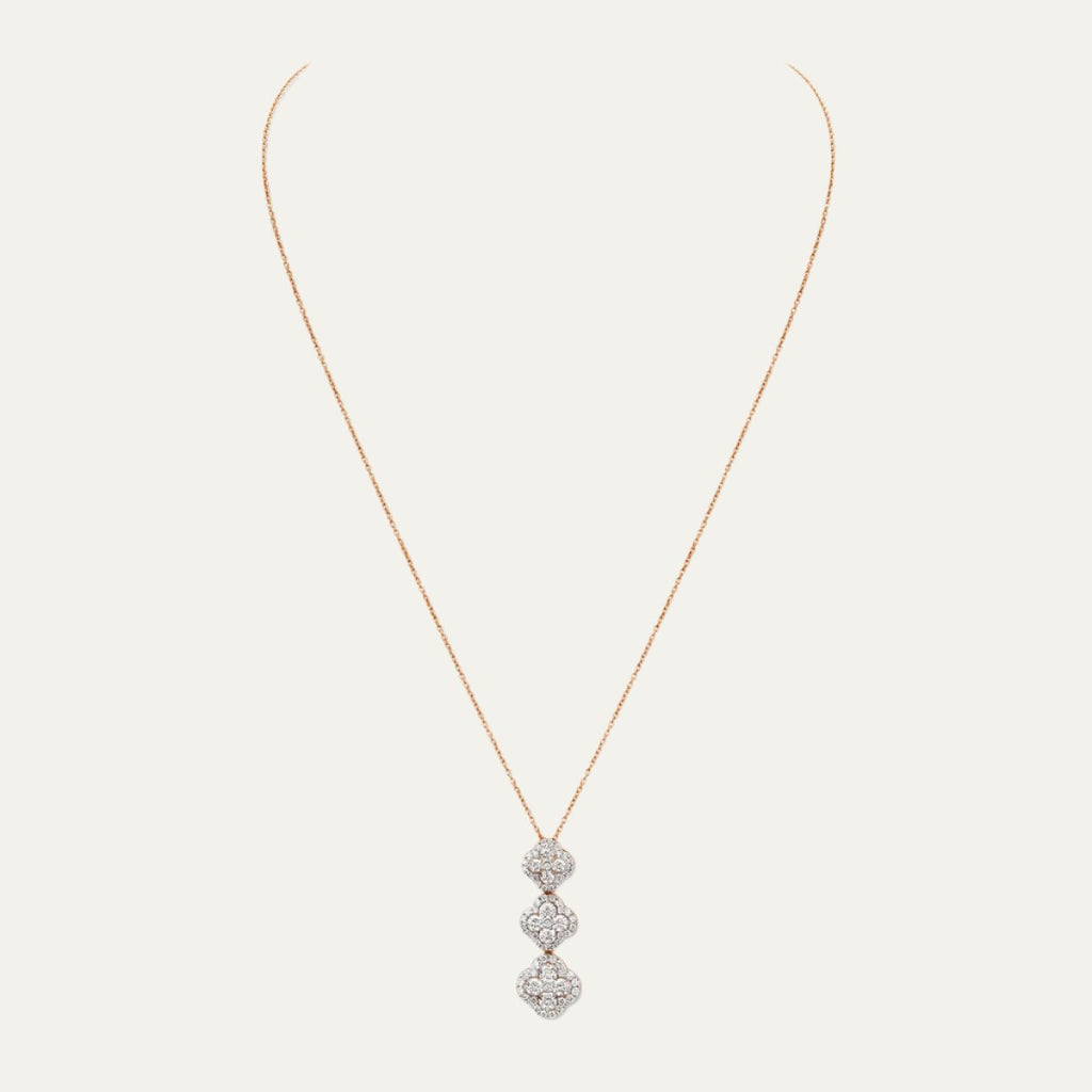 buy women lab grown diamonds aukera ethereal clover cascade linear pendant chain
