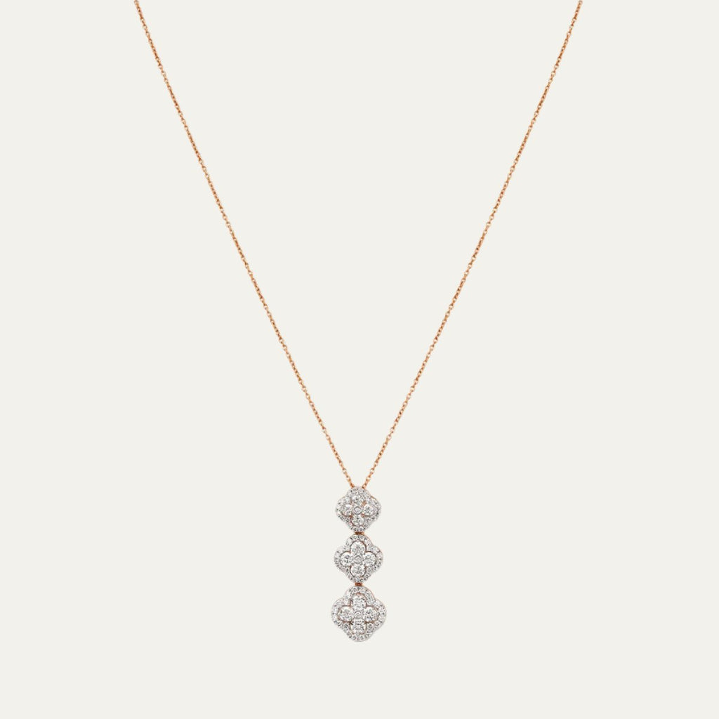 Aukera Lab Grown Diamonds-Ethereal Clover Cascade - Linear Pendant Chain