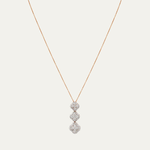 Aukera Lab Grown Diamonds-Ethereal Clover Cascade - Linear Pendant Chain