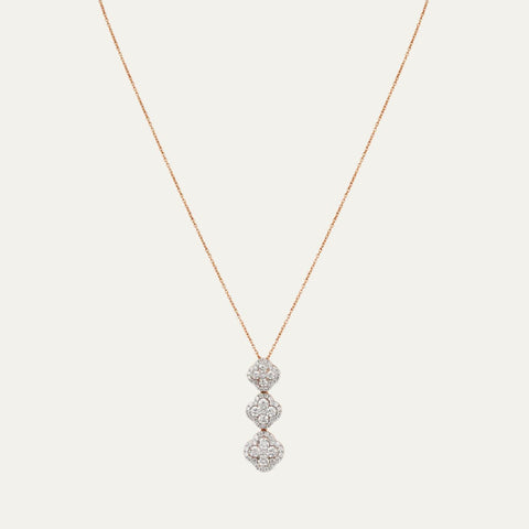 Aukera Lab Grown Diamonds-Ethereal Clover Cascade -  Linear Pendant Chain