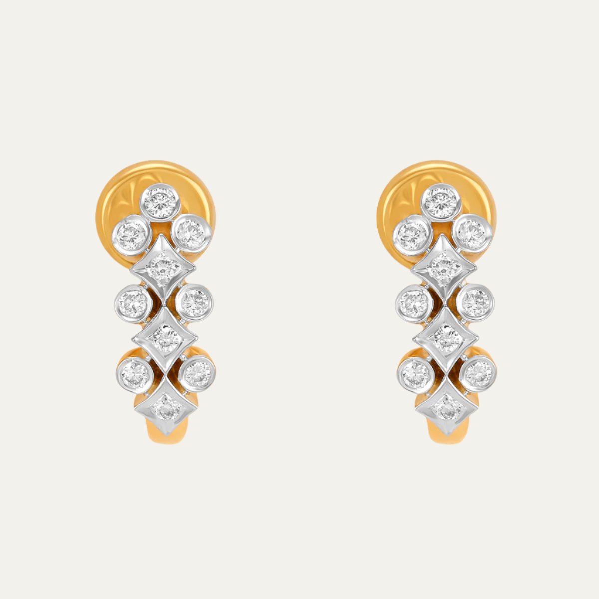 diamond petal earrings