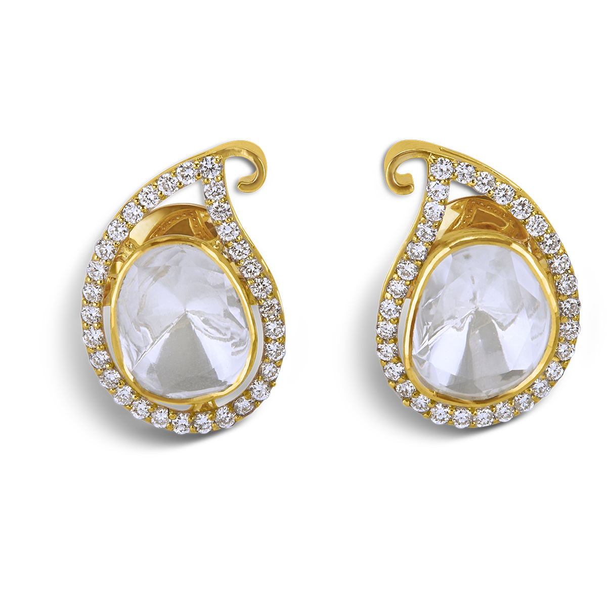 PRINCELY PAISLEY POLKI STUDS