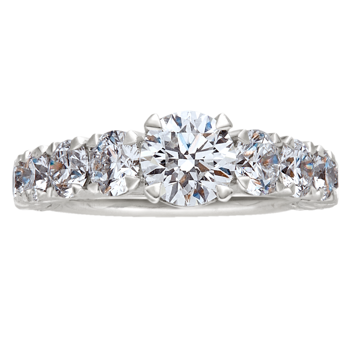 lab grown diamond elevated eternity solitaire ring
