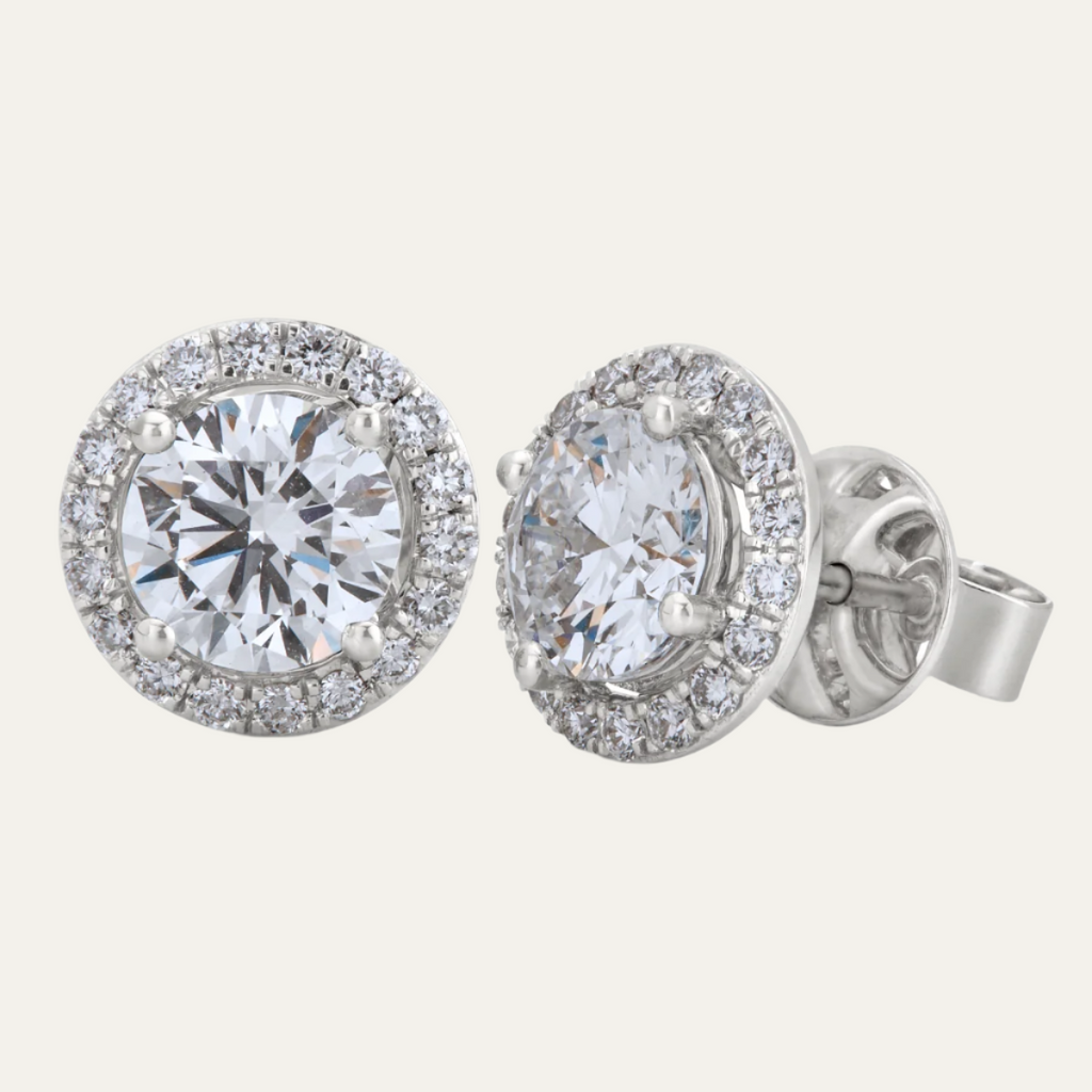 Buy Singular Round Halo Solitaire Studs
