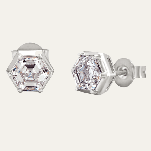 Lonsdaleite Diamond Stud Earrings
