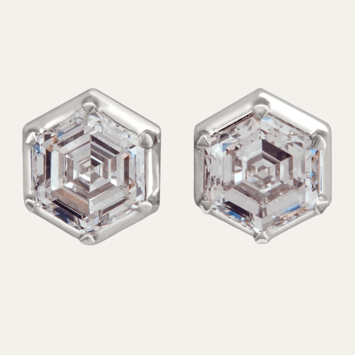 Women Lonsdaleite Diamond Stud Earrings