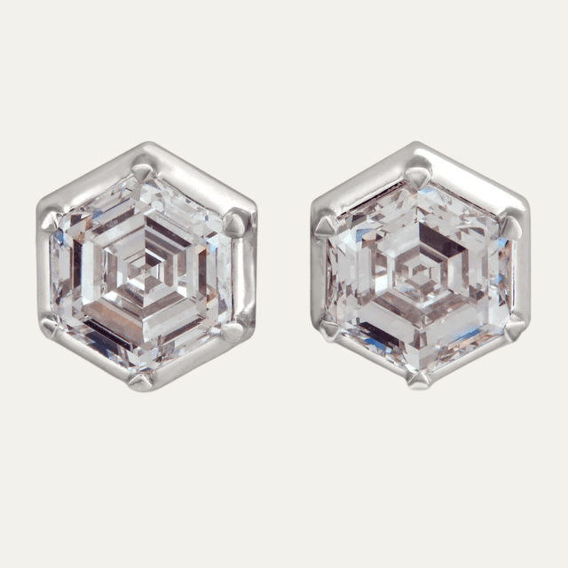Women Lonsdaleite Diamond Stud Earrings