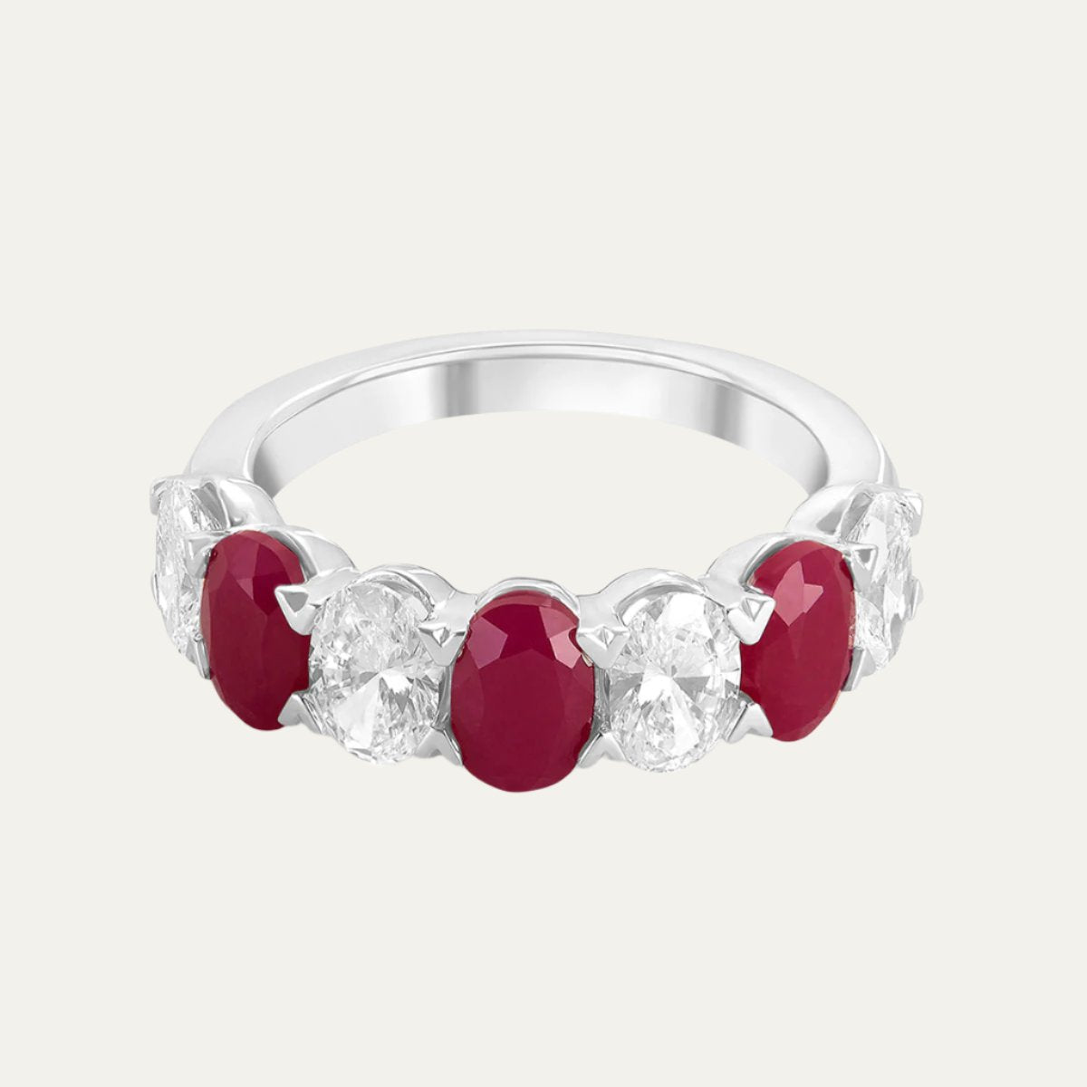 Aukera Lab Grown Diamonds-Radiant Ruby Bloom Ring