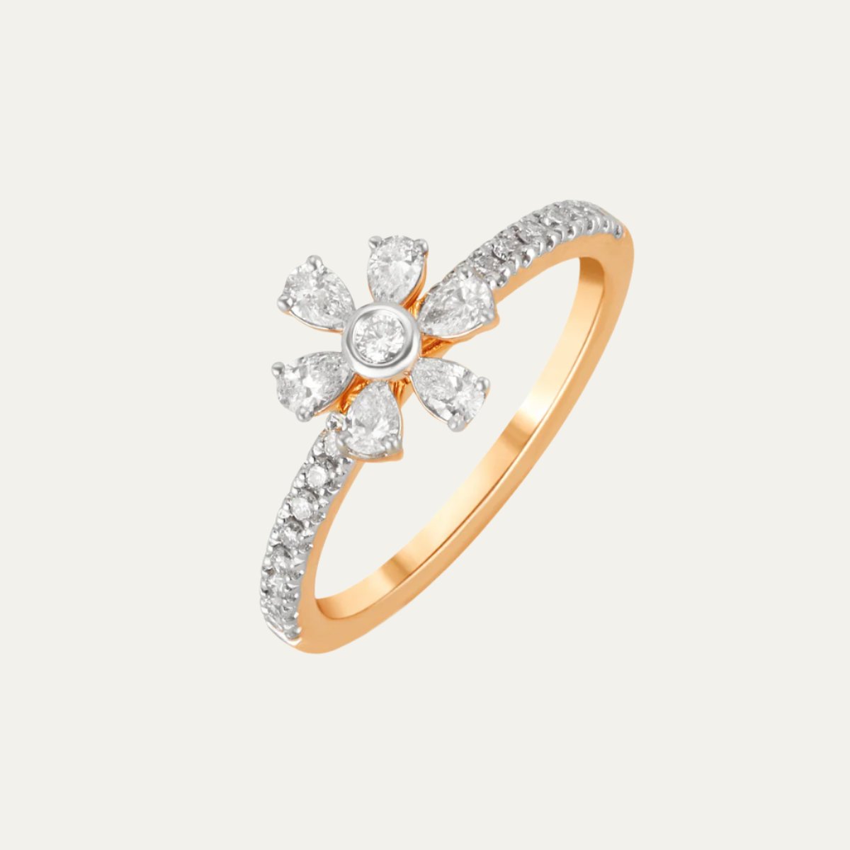 Yellow Gold Floral Ring for Women