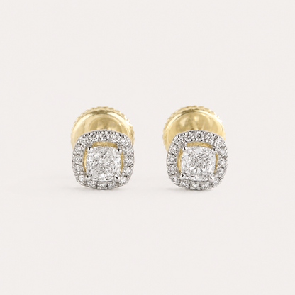 Aureate Halo Diamond Earrings