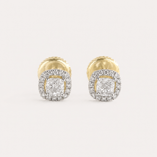 Aureate Halo Diamond Earrings