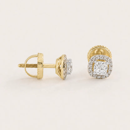 Aureate Halo Diamond Earrings