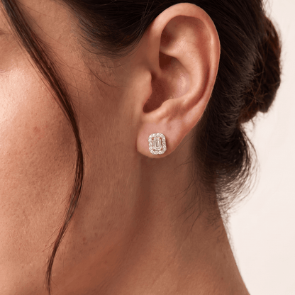 Shimmerwave Halo Diamond Studs