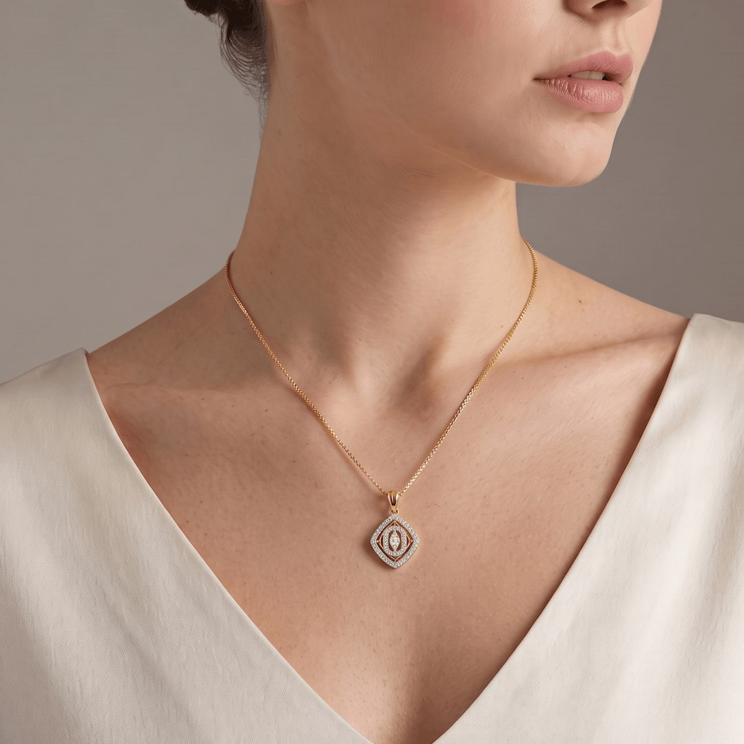 Asteria Geometric Diamond Pendant Chain