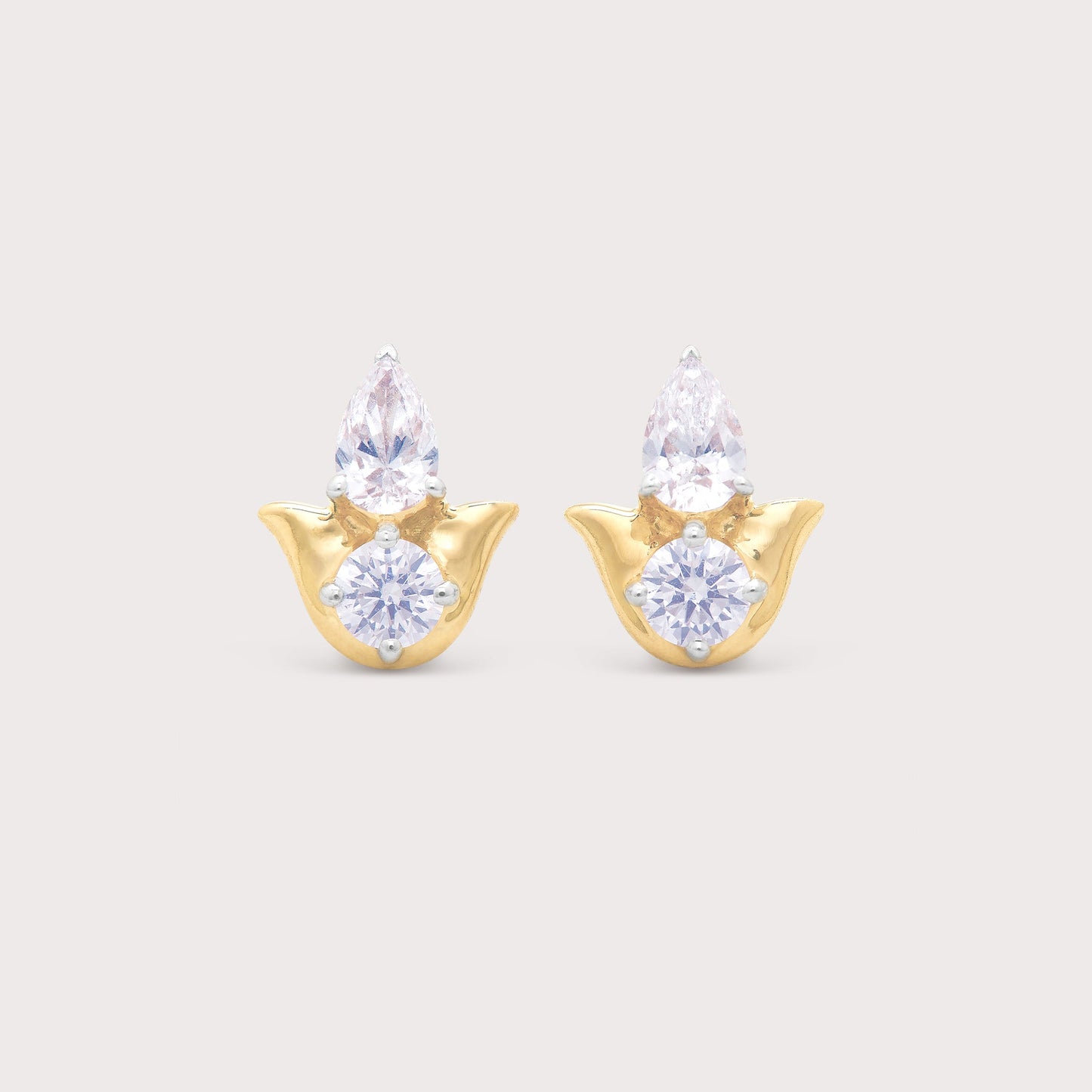 Pear & Round Diamond Studs