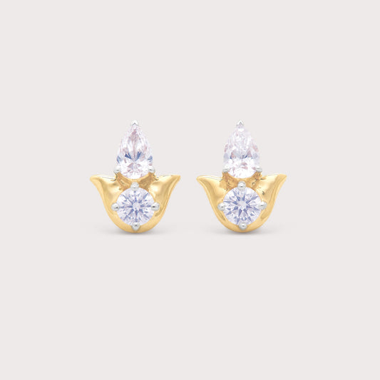 Pear & Round Diamond Studs