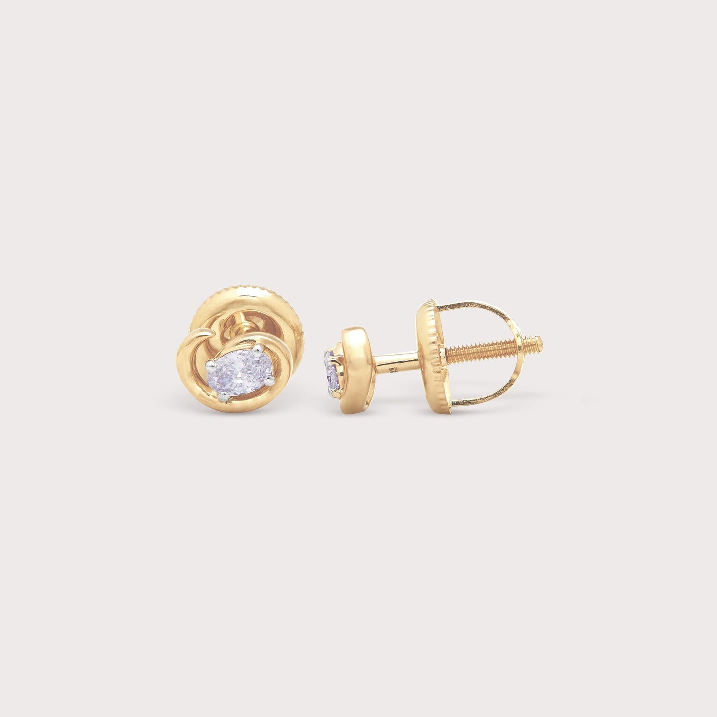 Oval Swirl Diamond Studs