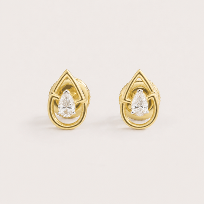 Double Teardrop Diamond Studs