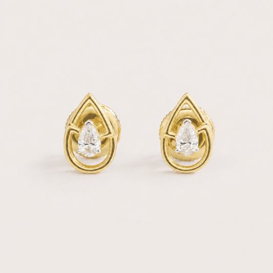 Double Teardrop Diamond Studs