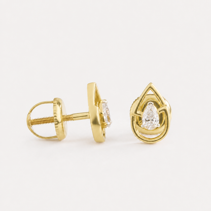 Double Teardrop Diamond Studs