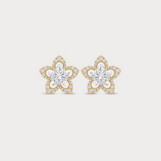 The Aukera Orchid Esotique Nakshatra Diamond Earrings