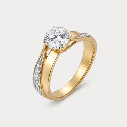 Corazon Feliz Solitaire Diamond Ring