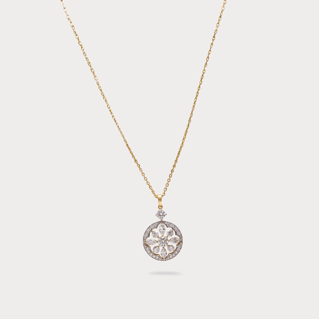 Sunspell Mini-Solitaire Diamond Pendant Chain
