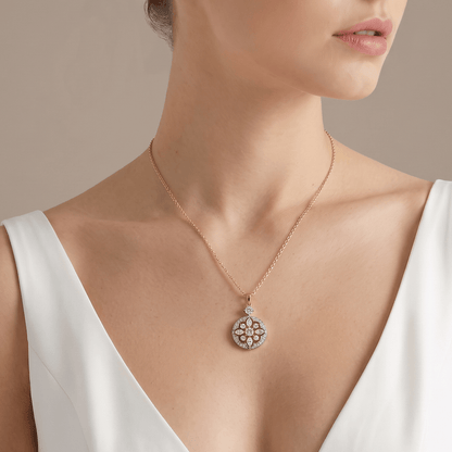 Sunspell Mini-Solitaire Diamond Pendant Chain