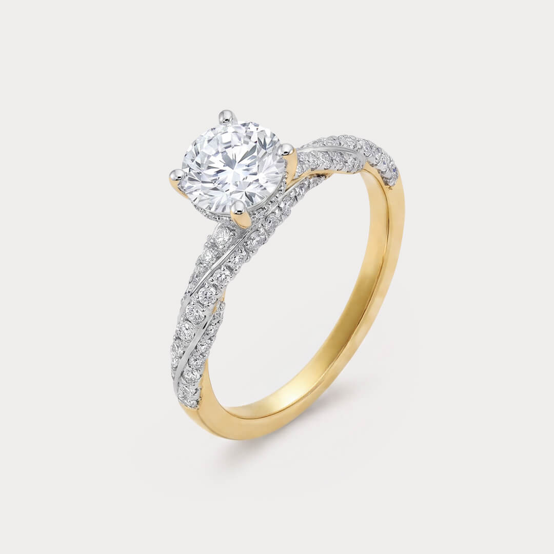 Cuore d'Oro Solitaire Diamond Ring