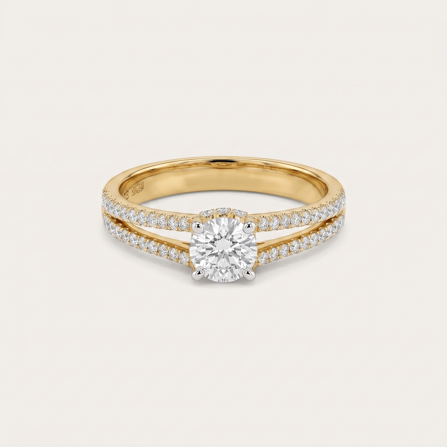 Loveleaf Mini-Solitaire Diamond Ring