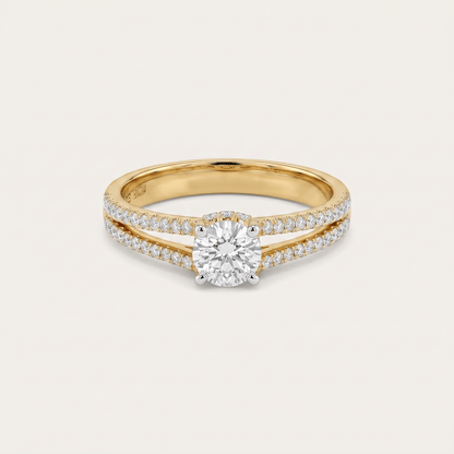 Loveleaf Mini-Solitaire Diamond Ring