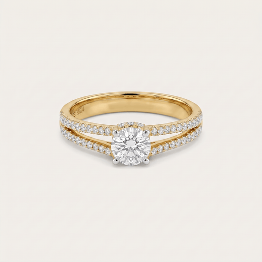 Loveleaf Mini-Solitaire Diamond Ring