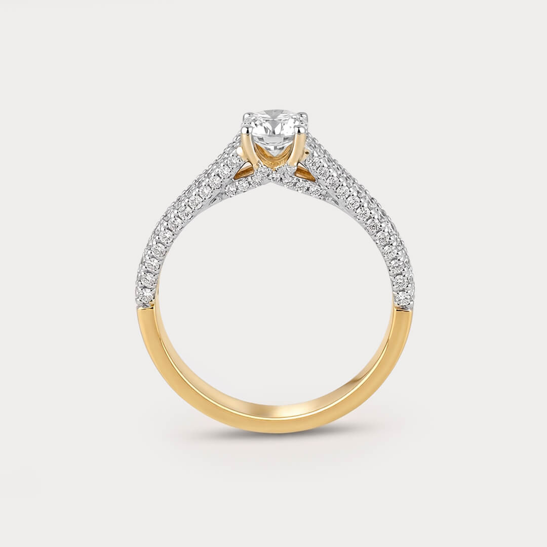 Loveleaf Mini-Solitaire Diamond Ring