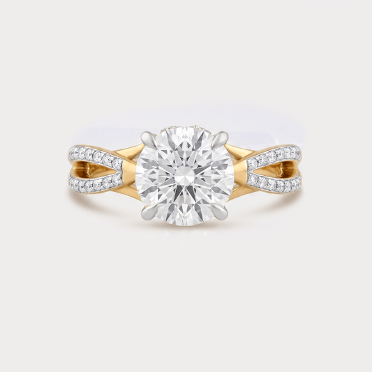 Lotus Solitaire Diamond Ring