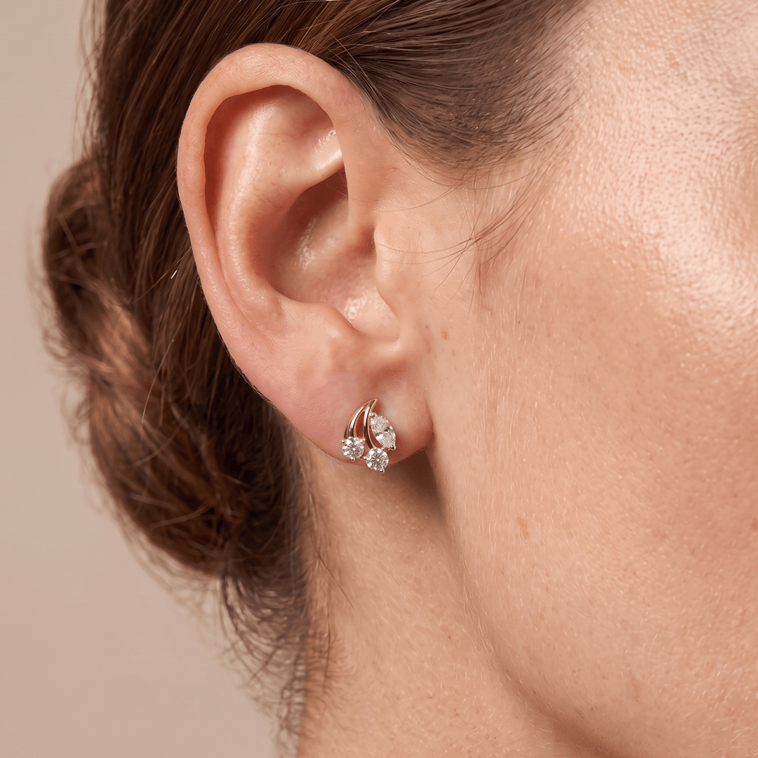 Cherry Diamond Studs