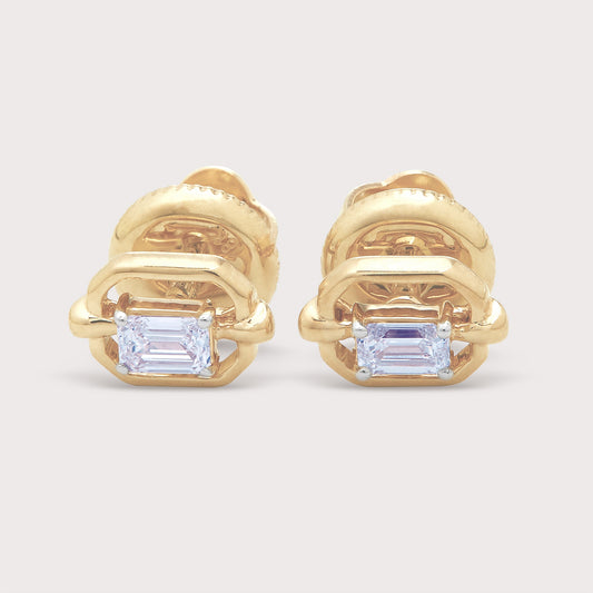 The Framed Emerald Studs
