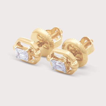 The Framed Emerald Studs