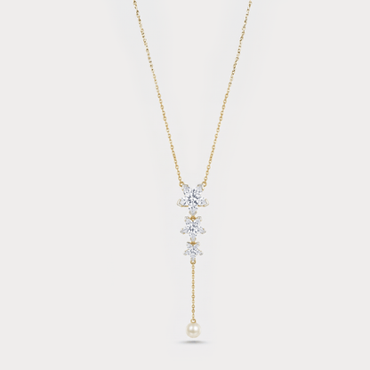 The Aukera Orchid Sinuosità Lariat Diamond Necklace