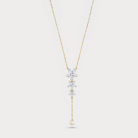The Aukera Orchid Sinuosità Lariat Diamond Necklace