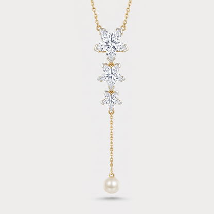 The Aukera Orchid Sinuosità Lariat Diamond Necklace