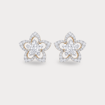 The Aukera Orchid Floral Nakshatra Diamond Earrings