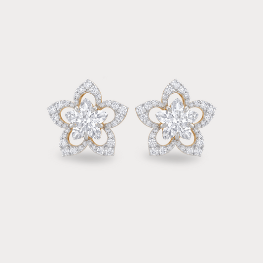 The Aukera Orchid Floral Nakshatra Diamond EarRing