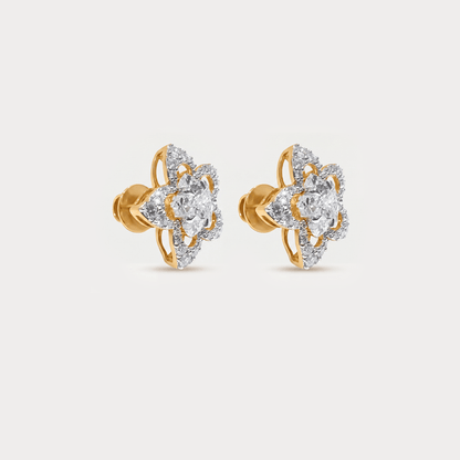 The Aukera Orchid Floral Nakshatra Diamond EarRing