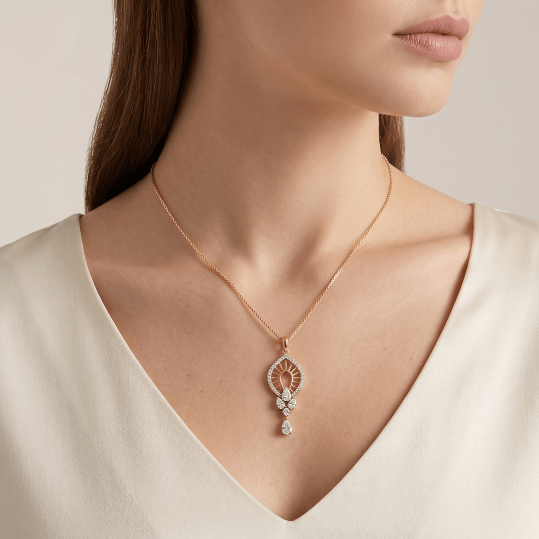Skybound Grace Geometric Diamond Pendant Chain