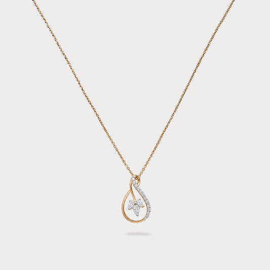 Starlore Floral Cluster Diamond Pendant Chain