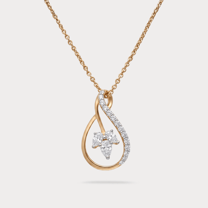 Starlore Floral Cluster Diamond Pendant Chain